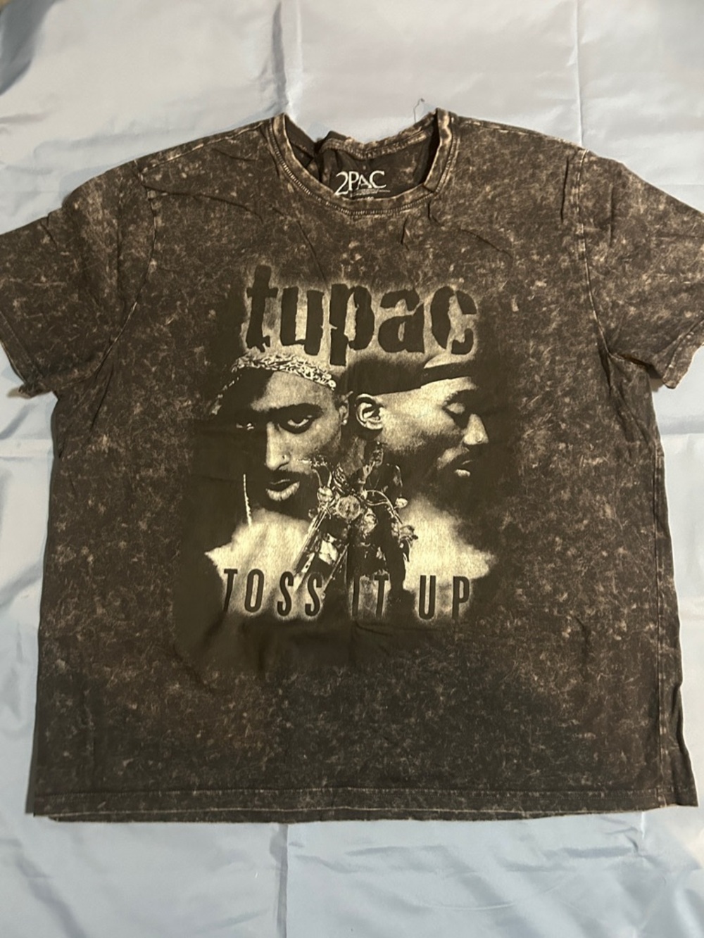 Tupac 'Toss It Up' Graphic Tee - Black Mineral Wash